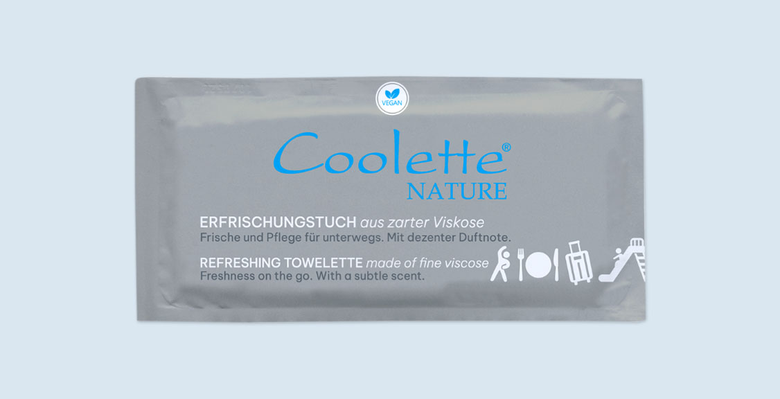 Erfrischungstuch Coolette nature aus Viskose